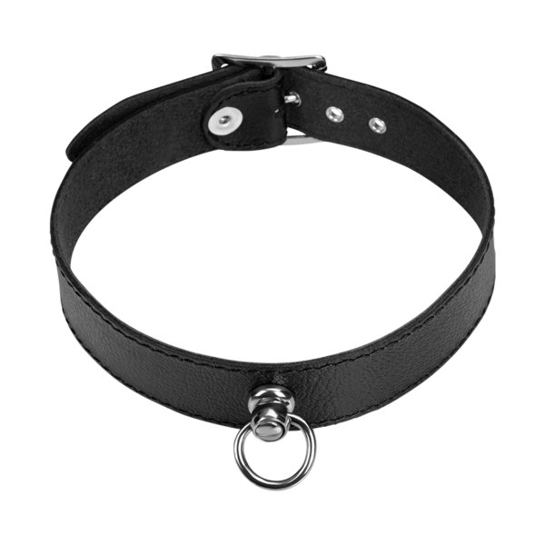 Schmales Leder-Halsband mit O-Ring