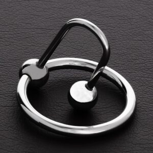 Triune Sperm Stopper Plug with Ring: Edelstahl-Eichelring mit Plug (30mm)