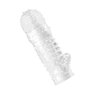 Genoppte Penishülle mit Klitorisreizer, 13 cm
