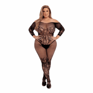Off-The-Shoulder Lace Bodystocking