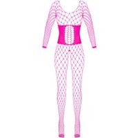 Ouvert-Catsuit aus pinkfarbenem Netz