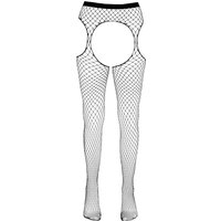 Straps-Strumpfhose aus grobem Netzmaterial