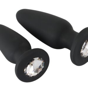 2er-Set Analplugs mit Glitzerstein