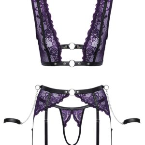 3-teiliges Straps-Set mit abnehmbaren Handfesseln