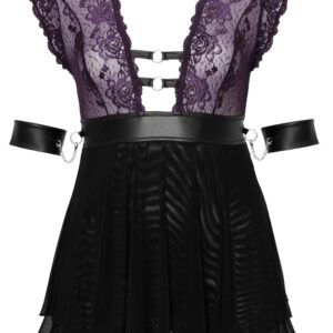 Babydoll mit Halsband und Armfesseln