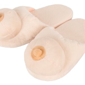 Hausschuhe „Plüsch-Busen“, passend bis Gr. 44