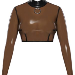 Latex-Shirt mit großem Frontring
