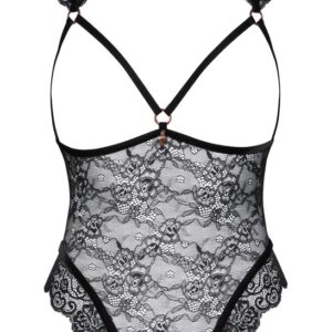 Ouvert-Body aus Spitze und Samt