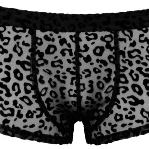 Pants aus feinem Powernet mit Leo-Samtflockprint