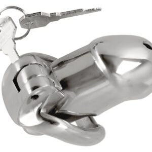 Peniskäfig „Chastity Cage Short“ aus Edelstahl, 289 g schwer