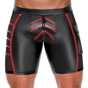 Shorts im 2-farbigen Mattlook mit Netzeinsätzen