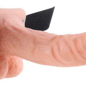 Umschnallvibrator „9" Vibrating Hollow Strap-on with Balls“, hohl